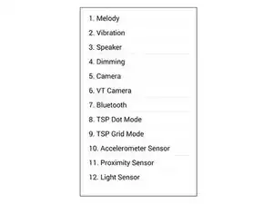 Galaxy S5 - Quick Test Menu