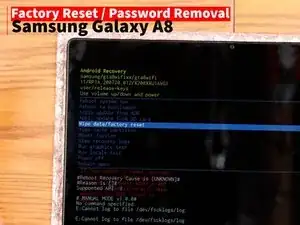 Samsung Galaxy Tab A8 Factory Reset Technique