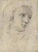 Head of a Muse by Raphaello Sanzio, Italy, c. 1490.