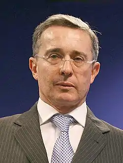 then-Colombian President Álvaro Uribe