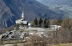 Parish church and cemetery.