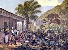 Image 28Indigenous people at a farm plantation in Minas Gerais in present-day Brazil, c. 1824 (from Indigenous peoples of the Americas)