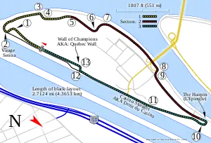 Layout of the Circuit Gilles Villeneuve