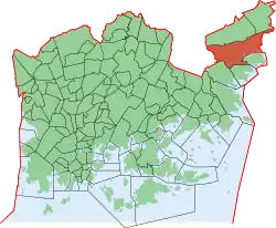 Position of Östersundom within Helsinki