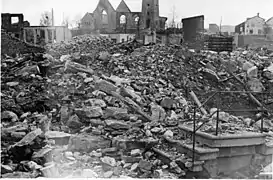 View of the ruins of the old church (1940)