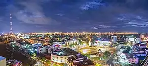 Aerial view of the city.