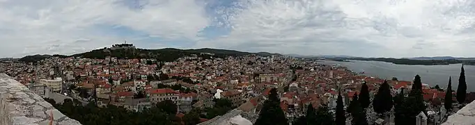 View of southern Šibenik from St. Michael's Fortress