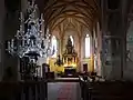 Interior of the Gothic Lutheran church in Štítnik