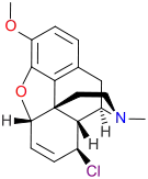 Chemical structure of beta-chlorocodide.