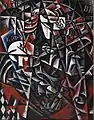 Liubov Popova, Woman travelling, 1915