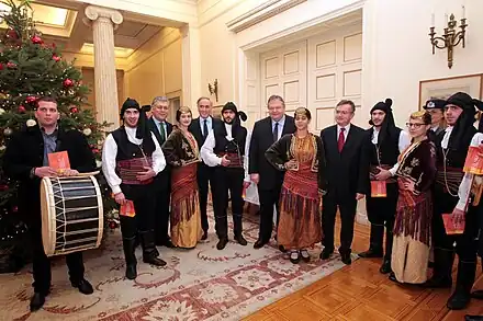 Pontian dancers and musician in traditional dress