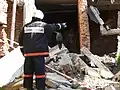 Rescue operation in construction collapse