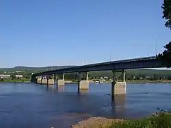 A bridge across the Aldan River in Tommot, Aldansky District