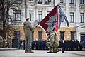 President Volodymyr Zelenskyy at the Brigade's oath swearing