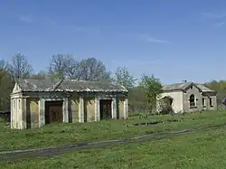 A former railway station in the village of Rvy in Leninsky District