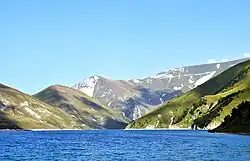 Lake Kezenoyam, the deepest lake in the Caucasus Mountains, is located mostly in Vedensky District