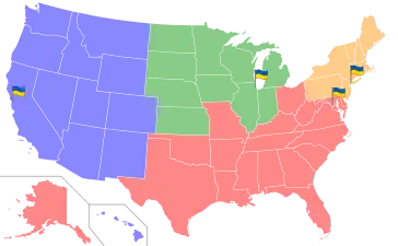 Territories of electoral precincts of Ukraine in the USA