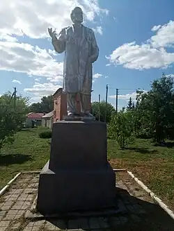 Statue of Lenin at the village