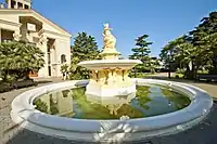 Fountain "The goddess of navigation" in front of the passenger terminal