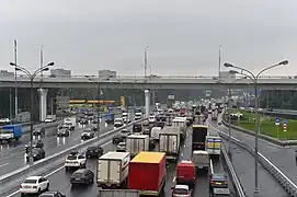 Right-hand traffic in Moscow, Russia