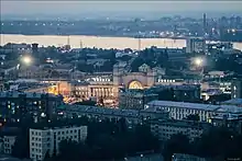 Dnipro railway station and surrounding buildings