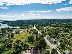 Aerial view on the street of the Svir Divisions