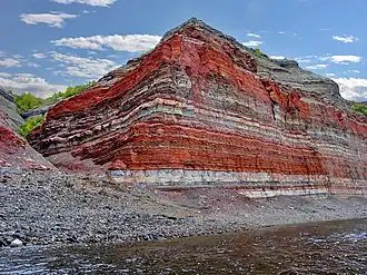 Image 25Layers of igneous rock from the Putorana Plateau. (from Siberian Traps)