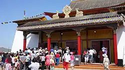 Visitors at Ustuu-Huree, a Tuvan Buddhist monastery in Chadan.