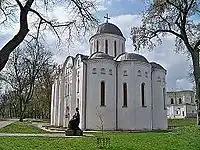 Borys and Hlib Cathedral in front of Saviour-Transfiguration Cathedral