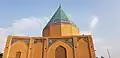 A close up of the mausoleum's exterior