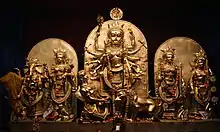 Image 4Goddess Durga and a pantheon of other gods and goddesses being worshipped during Durga Puja Festival in Kolkata. (from Hindu deities)