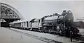 Mikado steam locomotive  no.356 at the station, 1937.