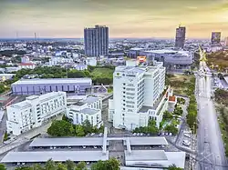 Aerial view of the district