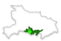 Location of the county in Jingzhou, Hubei