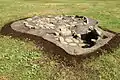 Replica flagstone floor of Pit Dwelling #30