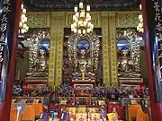 The statues of Three Life Buddha (横三世佛).