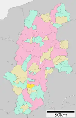 Location of Iijima in Nagano Prefecture