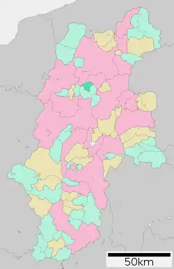 Location of Omi in Nagano Prefecture