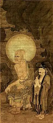 Song dynasty painting of Gopaka/Jīvaka (Róngbójiā zūnzhě), out of a set depicting the sixteen arhats. China. Currently held in the Tokyo National Museum.