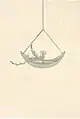 Coloured diagram of a hanging shōka, by the 40th headmaster Ikenobō Senjō, from the Sōka Hyakki (1820)