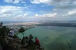 On top of Xishan looking into Dian Lake