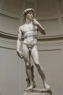 Image 25David, by Michelangelo (Accademia di Belle Arti, Florence, Italy) is a masterpiece of Renaissance and world art. (from Culture of Italy)