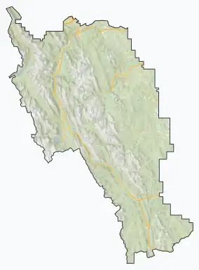 Map showing the location of Canmore Nordic Centre Provincial Park