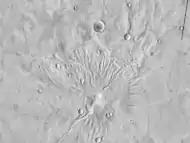 Tyrrhenus Mons - a major volcano.