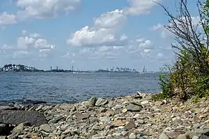 Boston skyline from Webb Memorial Park beach