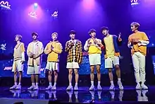 MYTEEN at MUCON Showcase in September 2017From left to right: Hanseul, Yuvin, Chunjin, Junseop, Kookheon, Taevin, Eunsu.