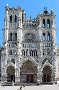 Amiens Cathedral, (13th century). Vertical emphasis. High Gothic