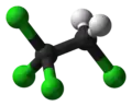 Ball-and-stick model of 1,1,1,2-tetrachloroethane