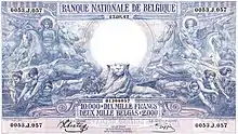 Image 871929 Belgian banknote, depicting Ceres, Neptune and caduceus (from Myth)