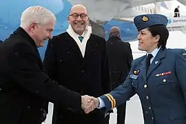 Blue wedge cap of the Royal Canadian Air Force, with a cap badge.